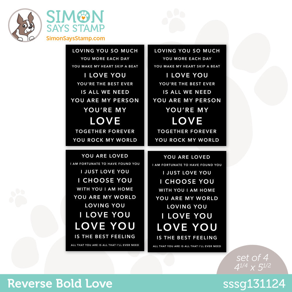 Simon Says Stamp Sentiment Strips REVERSE BOLD LOVE sssg131124 *