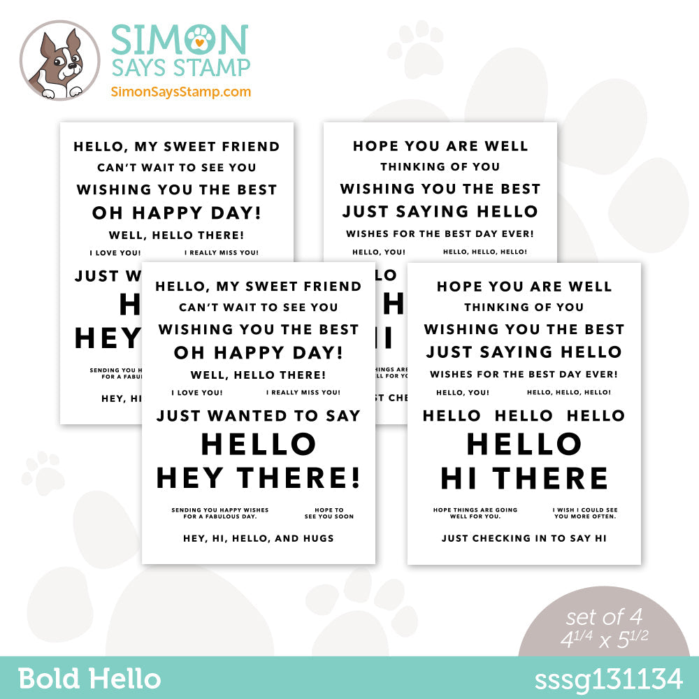 Simon Says Stamp Sentiment Strips Bold Hello sssg131134 Dear Friend