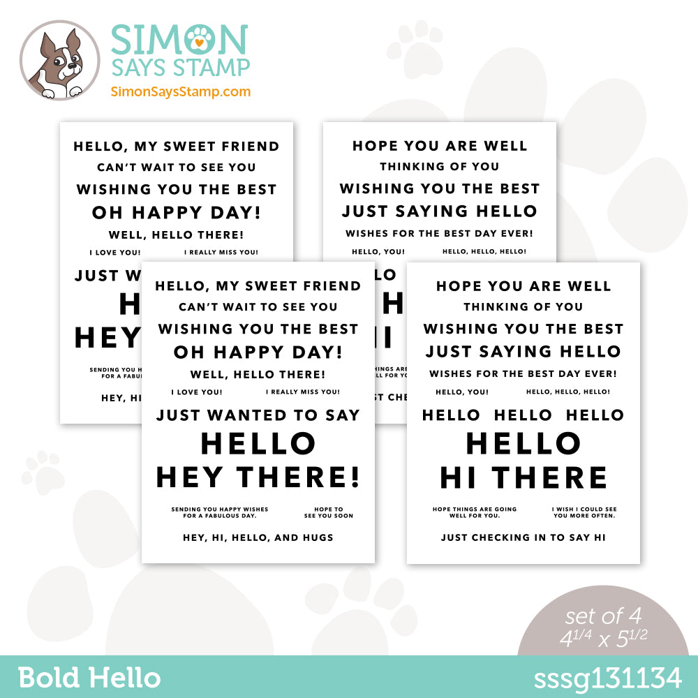 Simon Says Stamp Sentiment Strips Bold Hello sssg131134 Dear Friend
