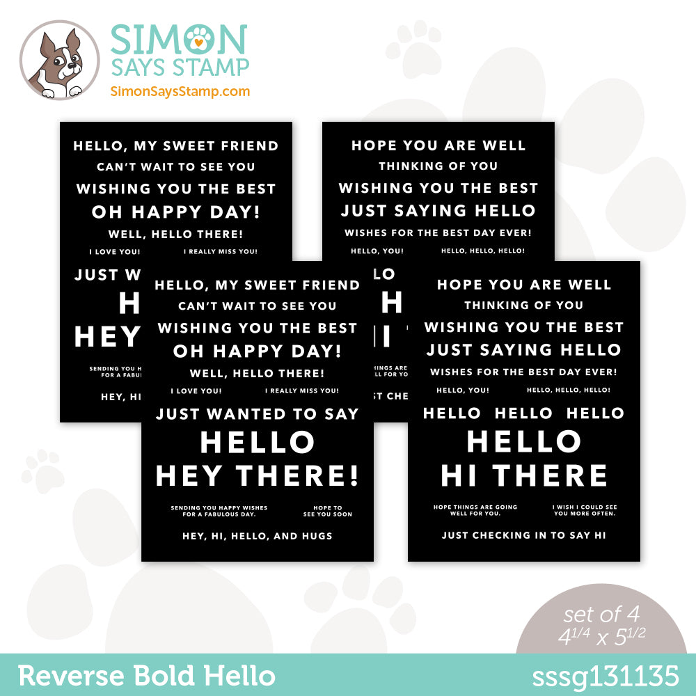 Simon Says Stamp Sentiment Strips Reverse Bold Hello sssg131135 Dear Friend