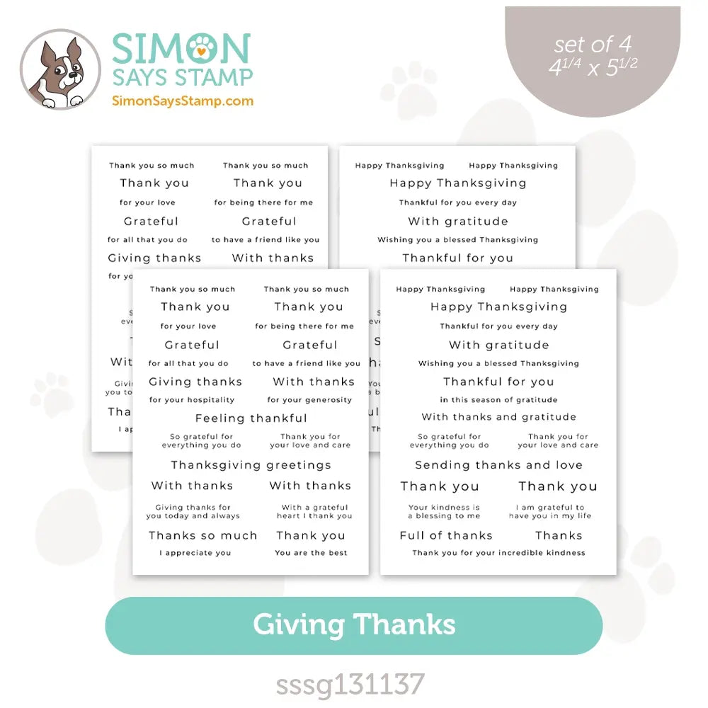 Simon Says Stamp Sentiment Strips Giving Thanks sssg131137 Season Of Wonder
