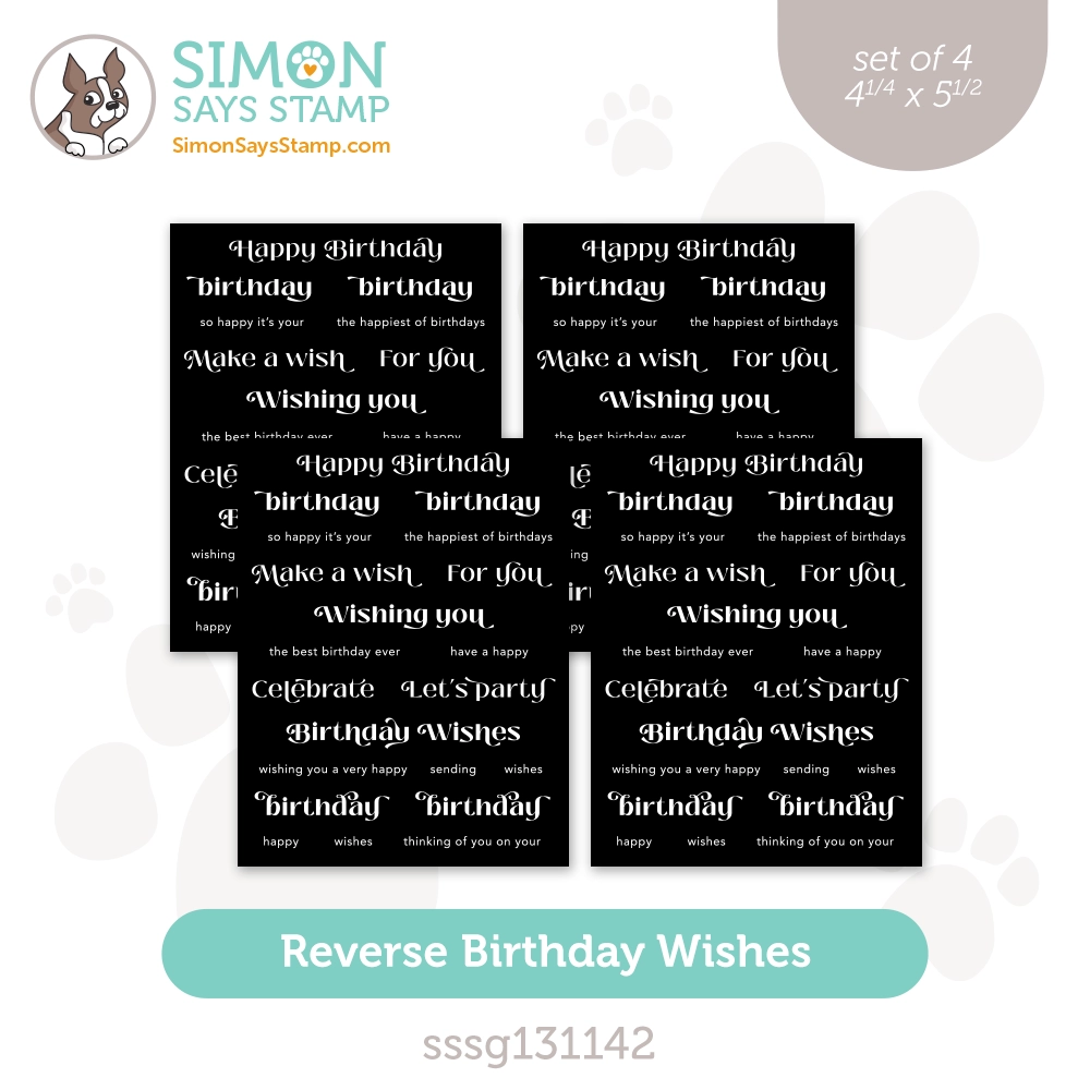 Simon Says Stamp Sentiment Strips Reverse Birthday Wishes sssg131142 Stamptember