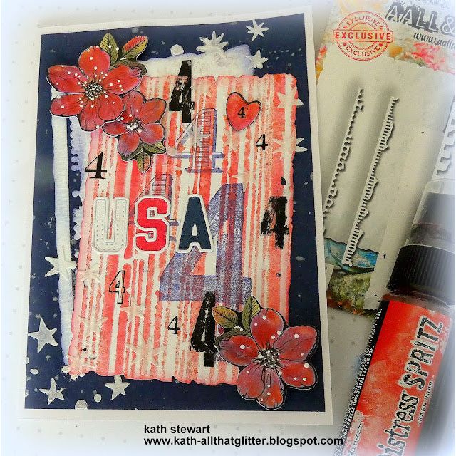 Tim Holtz Layering Stencil STRIPES THS004 flowers | color-code:ALT01