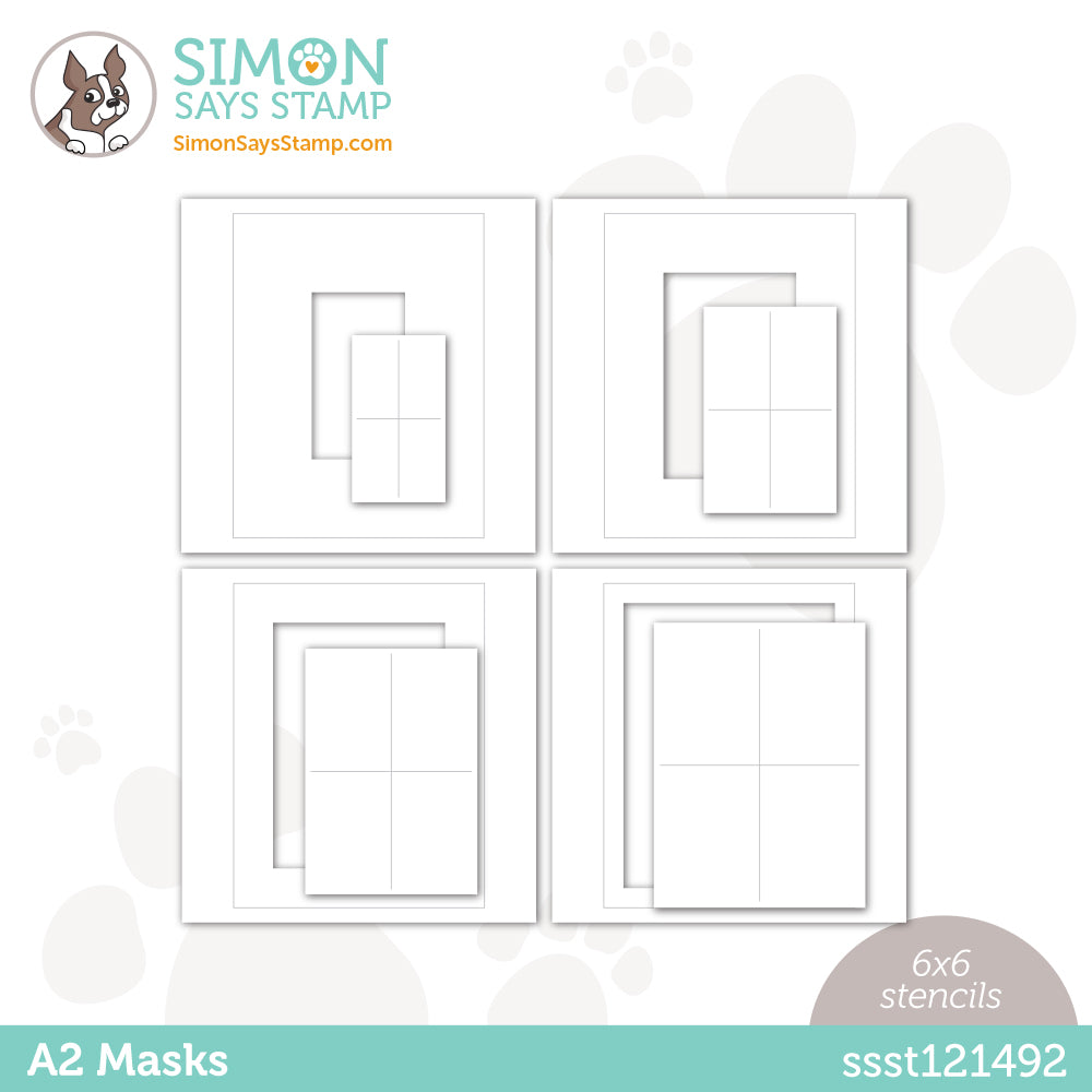 Simon Says Stamp Set of 4 Stencils and 4 A2 MASKS ssst121492