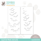 Simon Says Stamp Set of 2 Stencils LAYERED BATS ssst221551