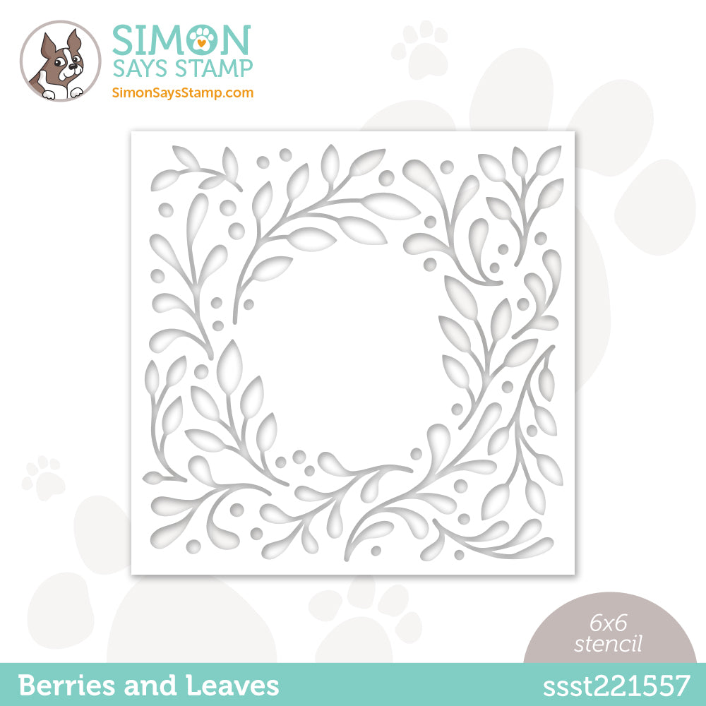 Simon Says Stamp Stencil BERRIES AND LEAVES ssst221557