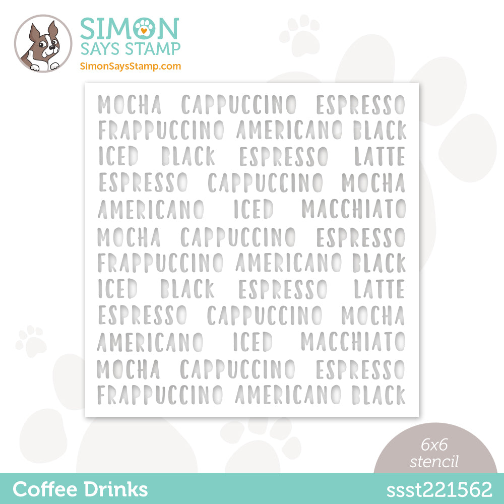 Simon Says Stamp Stencil COFFEE DRINKS ssst221562