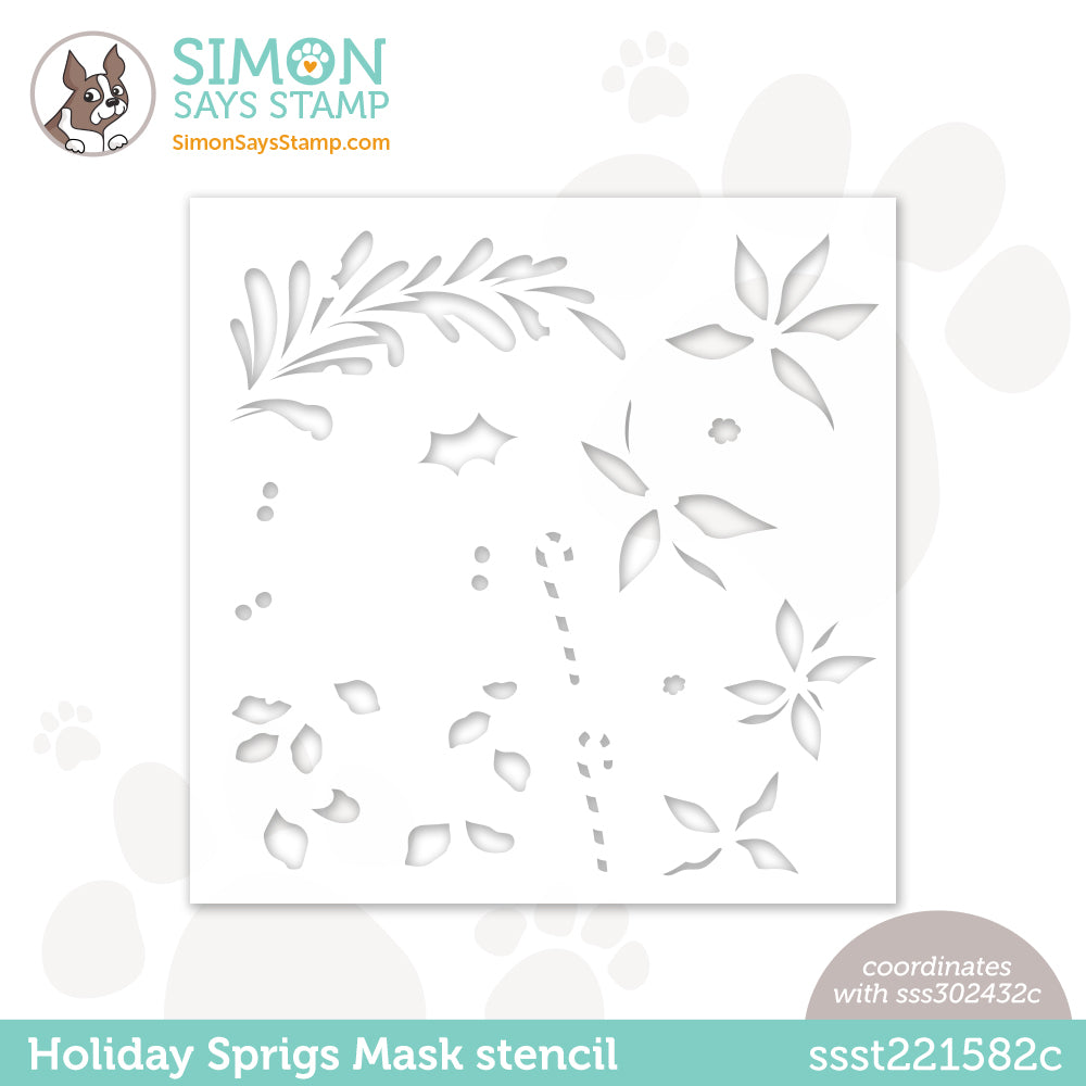 Simon Says Stamp Stencil HOLIDAY SPRIGS MASK ssst221582c