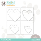 Simon Says Stamp Set of 4 Stencils and 4 HEART MASKS ssst221593