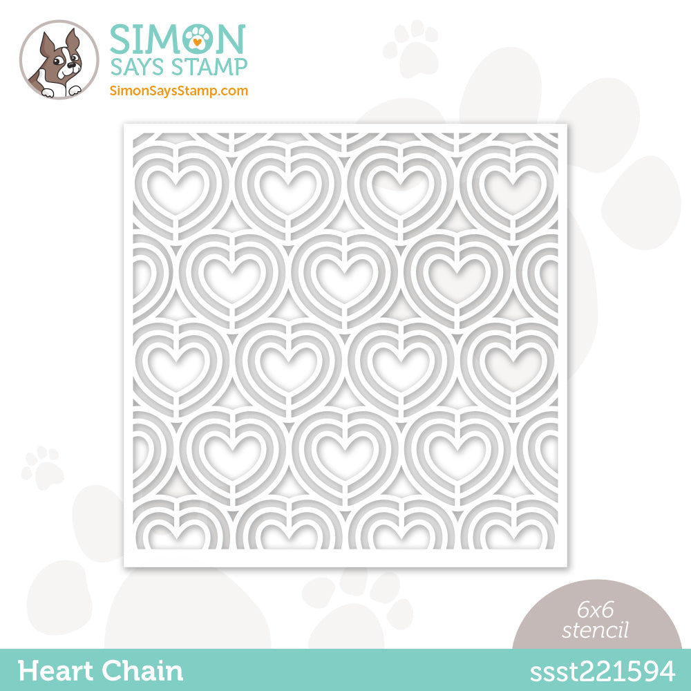 Simon Says Stamp Stencil HEART CHAIN ssst221594