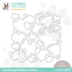 Simon Says Stamp Stencil TUMBLING OUTLINE HEARTS ssst221603