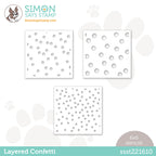 Simon Says Stamp Set of 3 Stencils LAYERED CONFETTI ssst221610