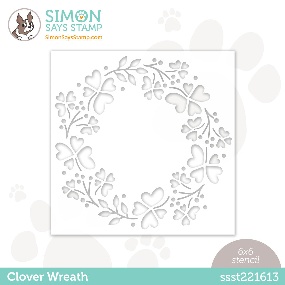 Simon Says Stamp Stencil CLOVER WREATH ssst221613