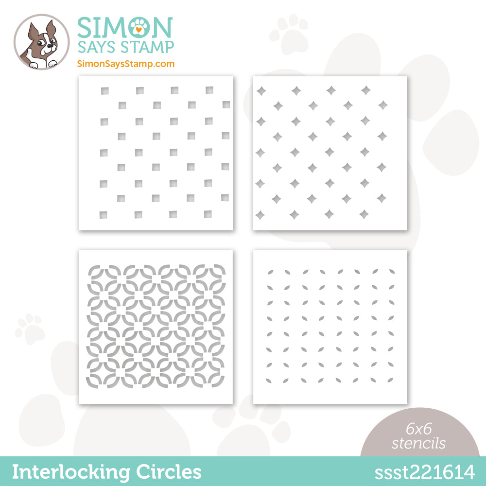 Simon Says Stamp Set of 4 Stencils INTERLOCKING CIRCLES ssst221614 *