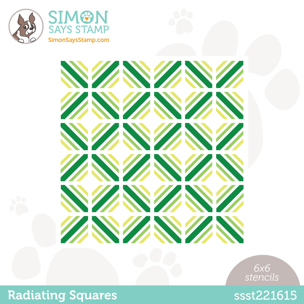 Simon Says Stamp 4 Stencils RADIATING SQUARES ssst221615