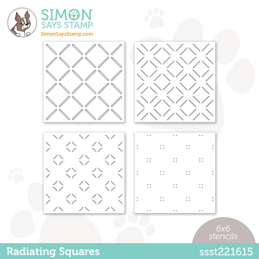 Simon Says Stamp 4 Stencils RADIATING SQUARES ssst221615