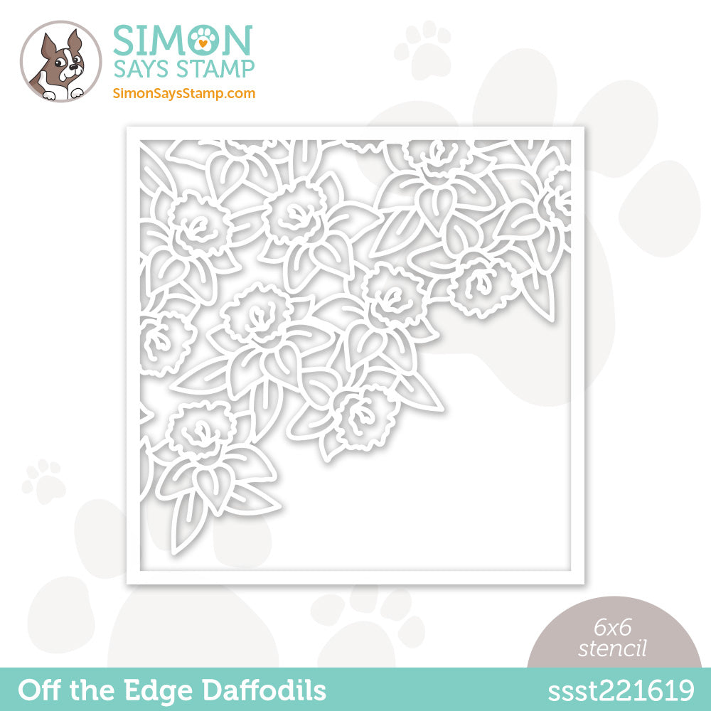 Simon Says Stamp Stencil OFF THE EDGE DAFFODILS ssst221619