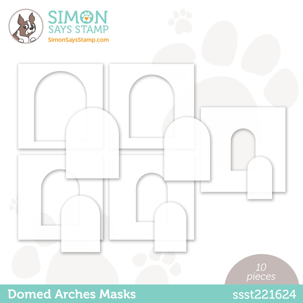 Simon Says Stamp Set of 5 Stencils and 5 Masks Domed Arches ssst221624