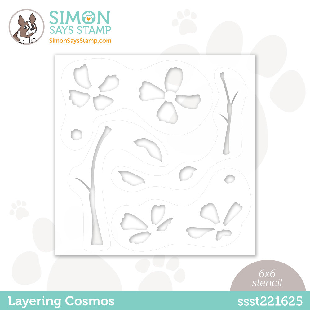 Simon Says Stamp Stencil LAYERING COSMOS ssst221625