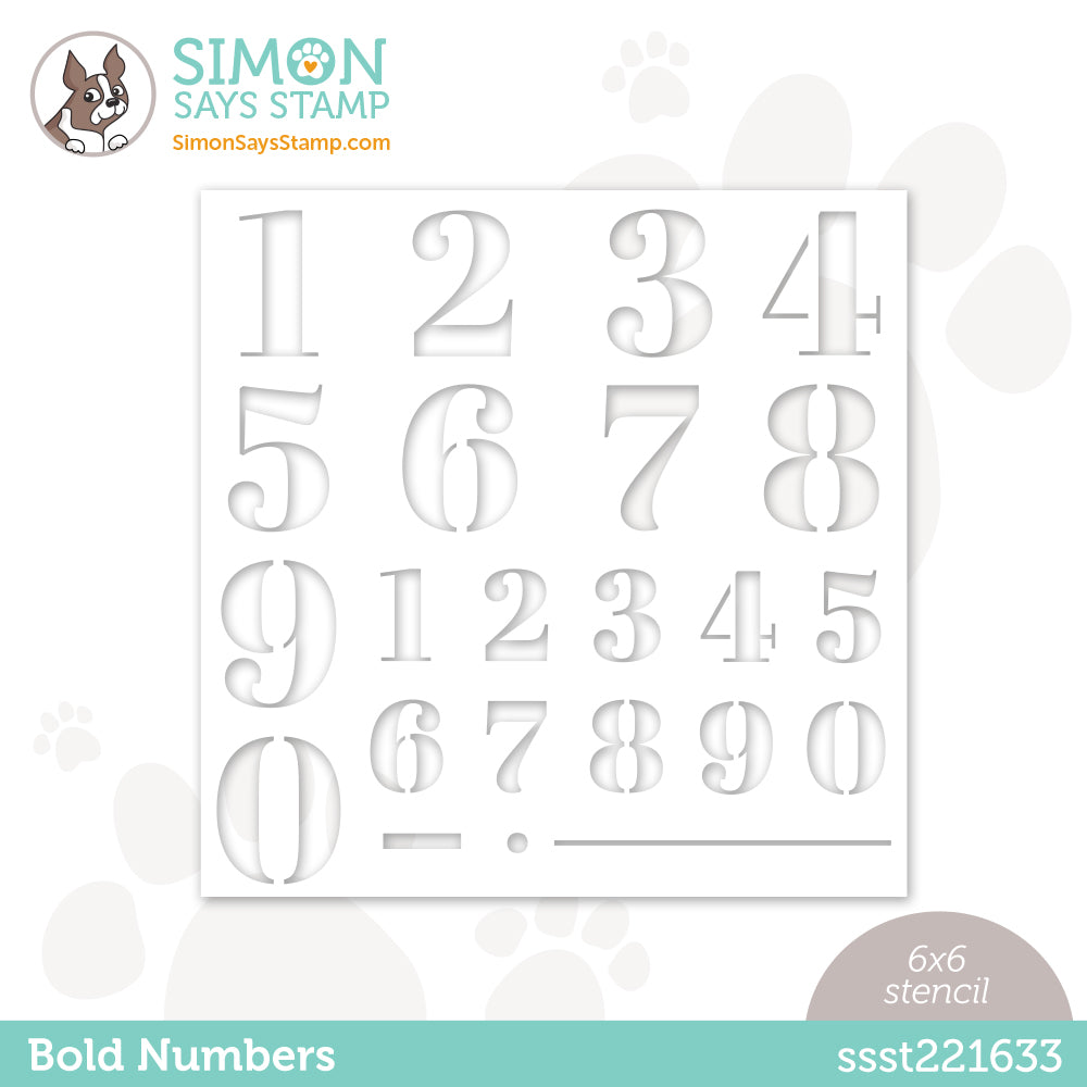 Simon Says Stamp Stencil BOLD NUMBERS ssst221633