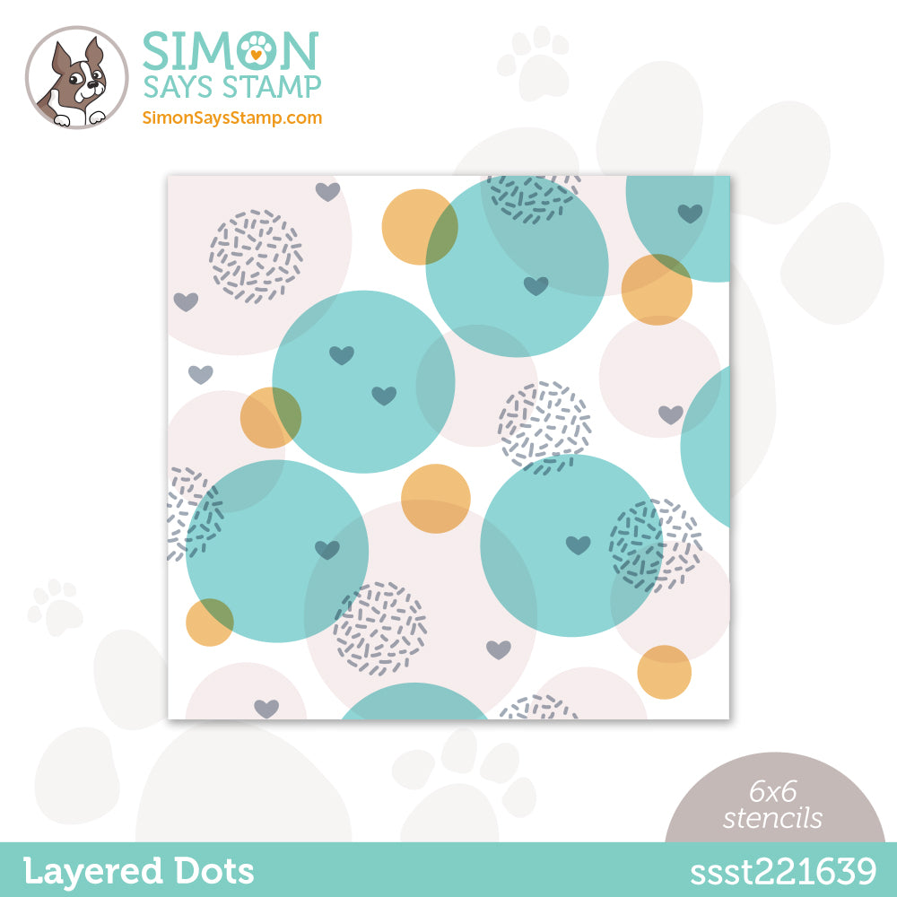 Simon Says Stamp Set of 4 Stencils LAYERED DOTS ssst221639
