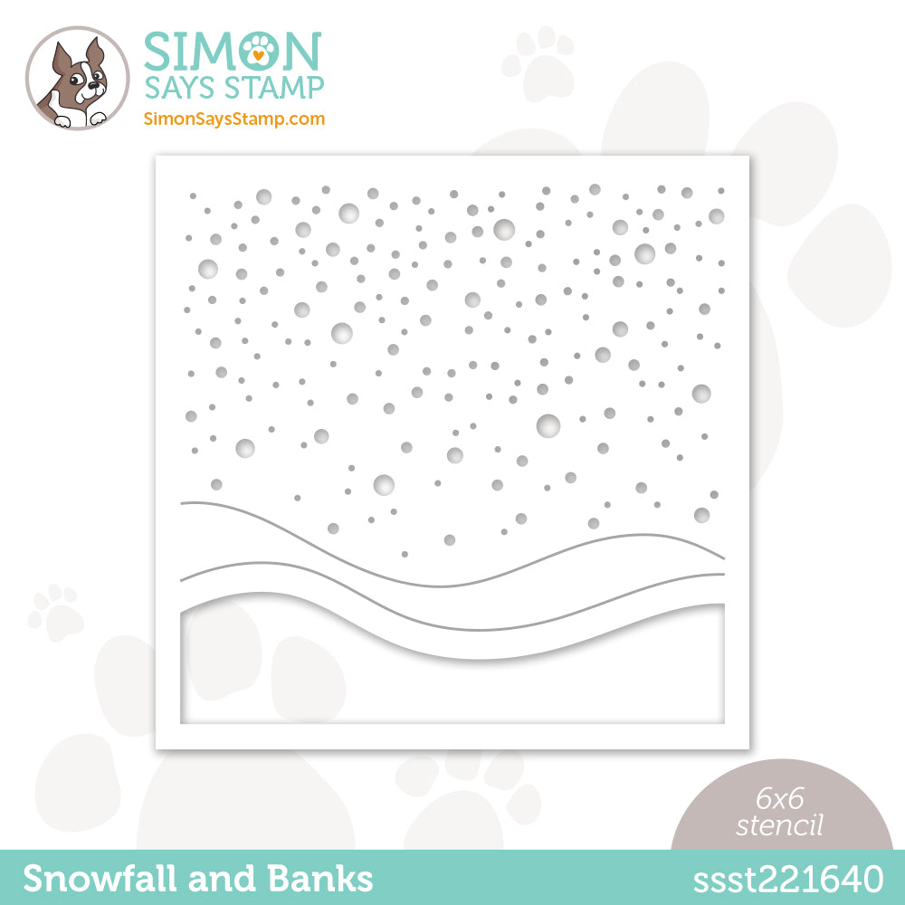 Simon Says Stamp Stencil SNOWFALL AND BANKS ssst221640
