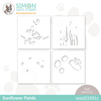 Simon Says Stamp Set of 4 Stencils SUNFLOWER FIELDS ssst221651c