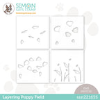 Simon Says Stamp Set of 4 Stencils POPPY FIELD ssst221655 *