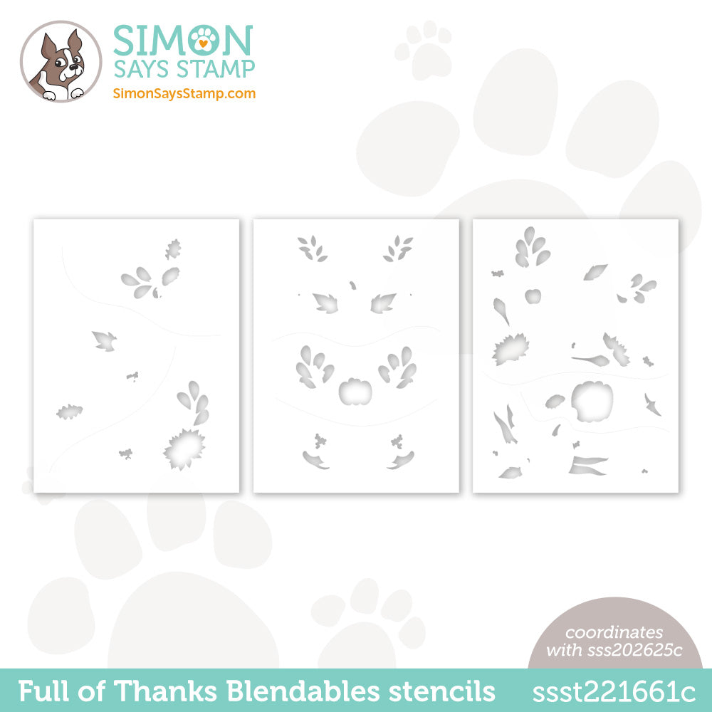 Simon Says Stamp Stencils FULL OF THANKS BLENDABLE ssst221661c