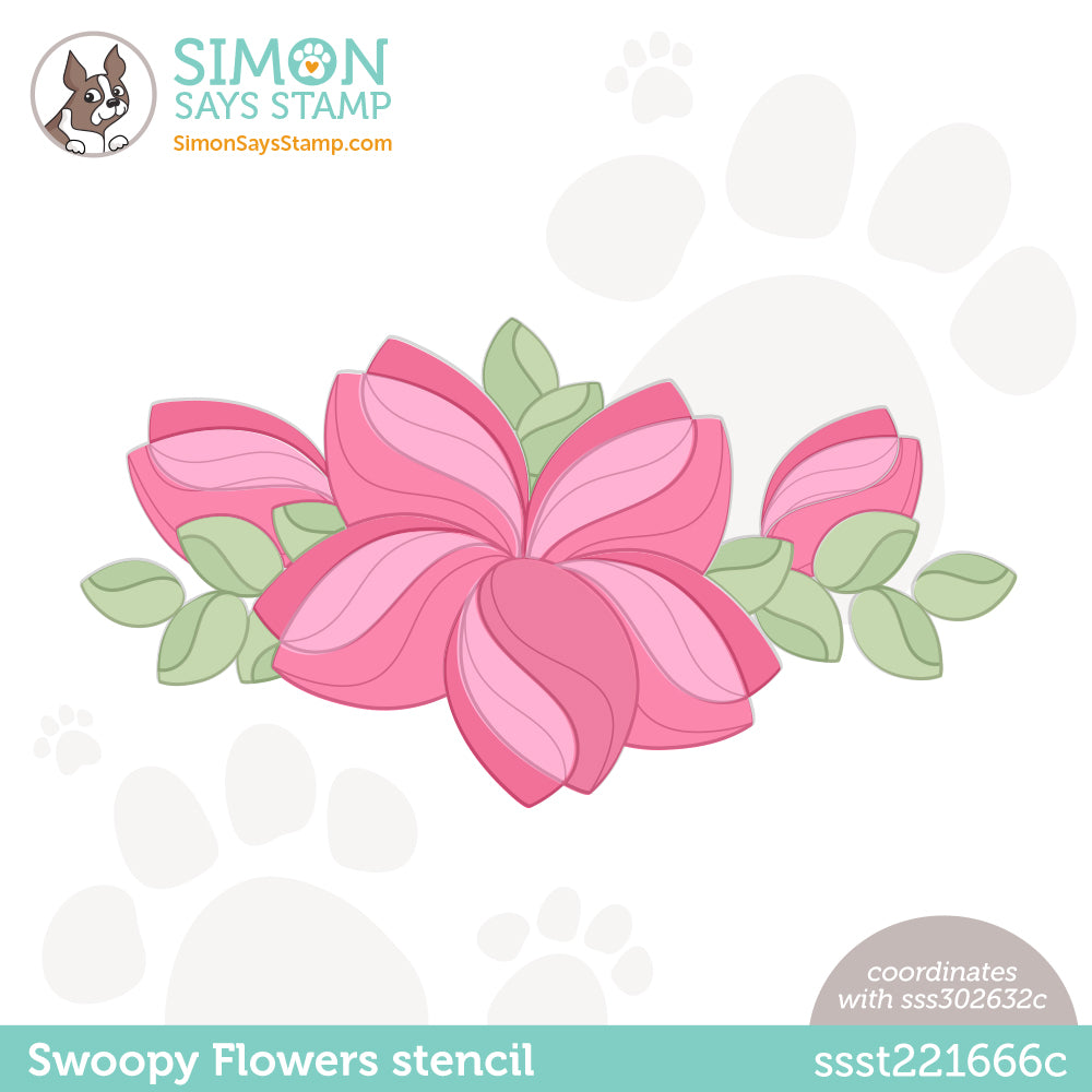Simon Says Stamp Stencil SWOOPY FLOWERS ssst221666c Kisses