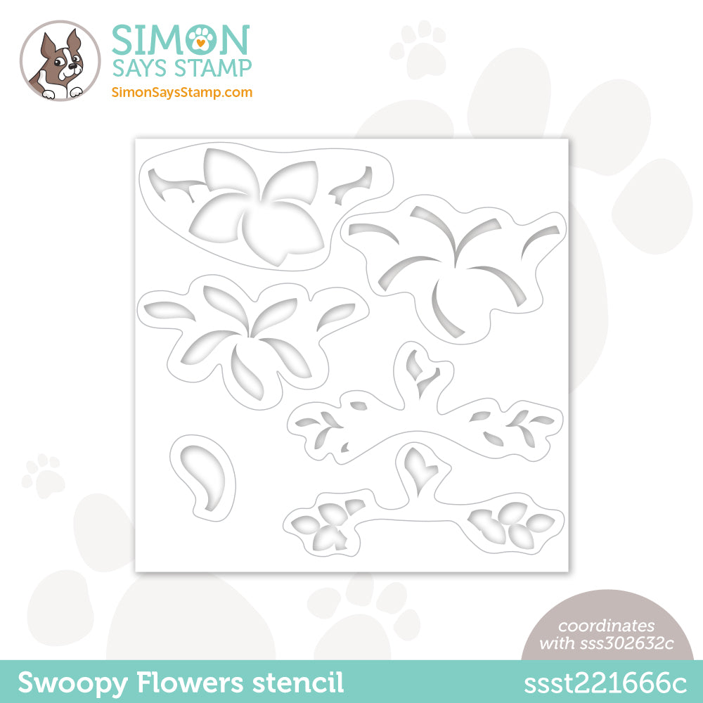 Simon Says Stamp Stencil SWOOPY FLOWERS ssst221666c Kisses
