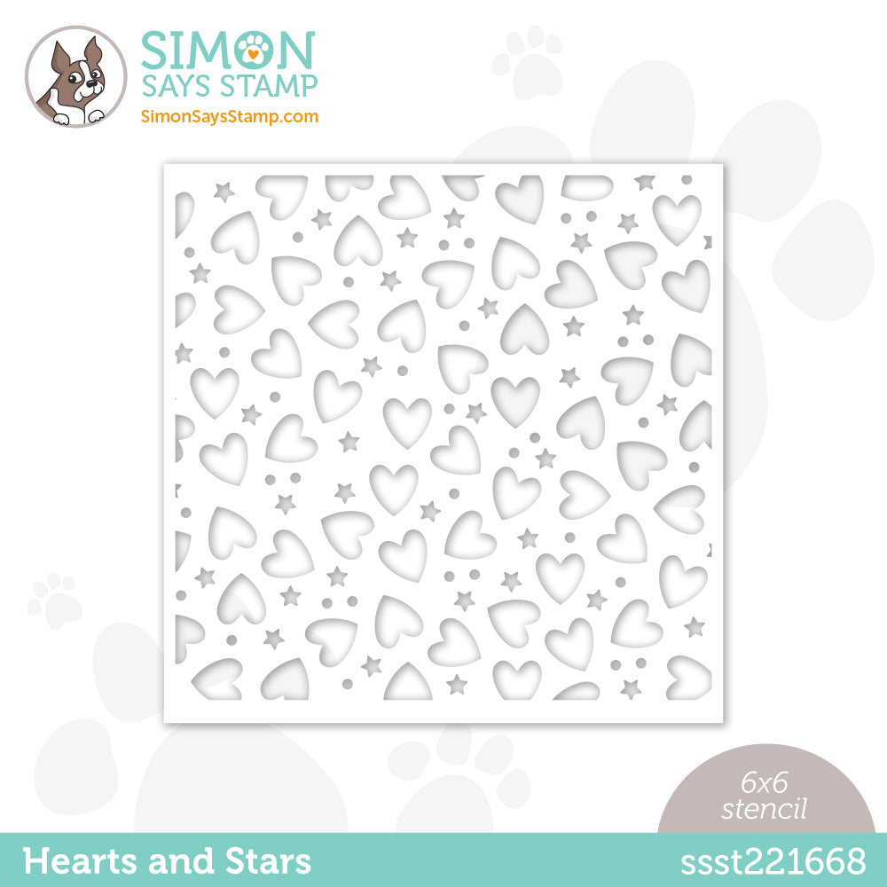 Simon Says Stamp Stencil HEARTS AND STARS ssst221668 Kisses