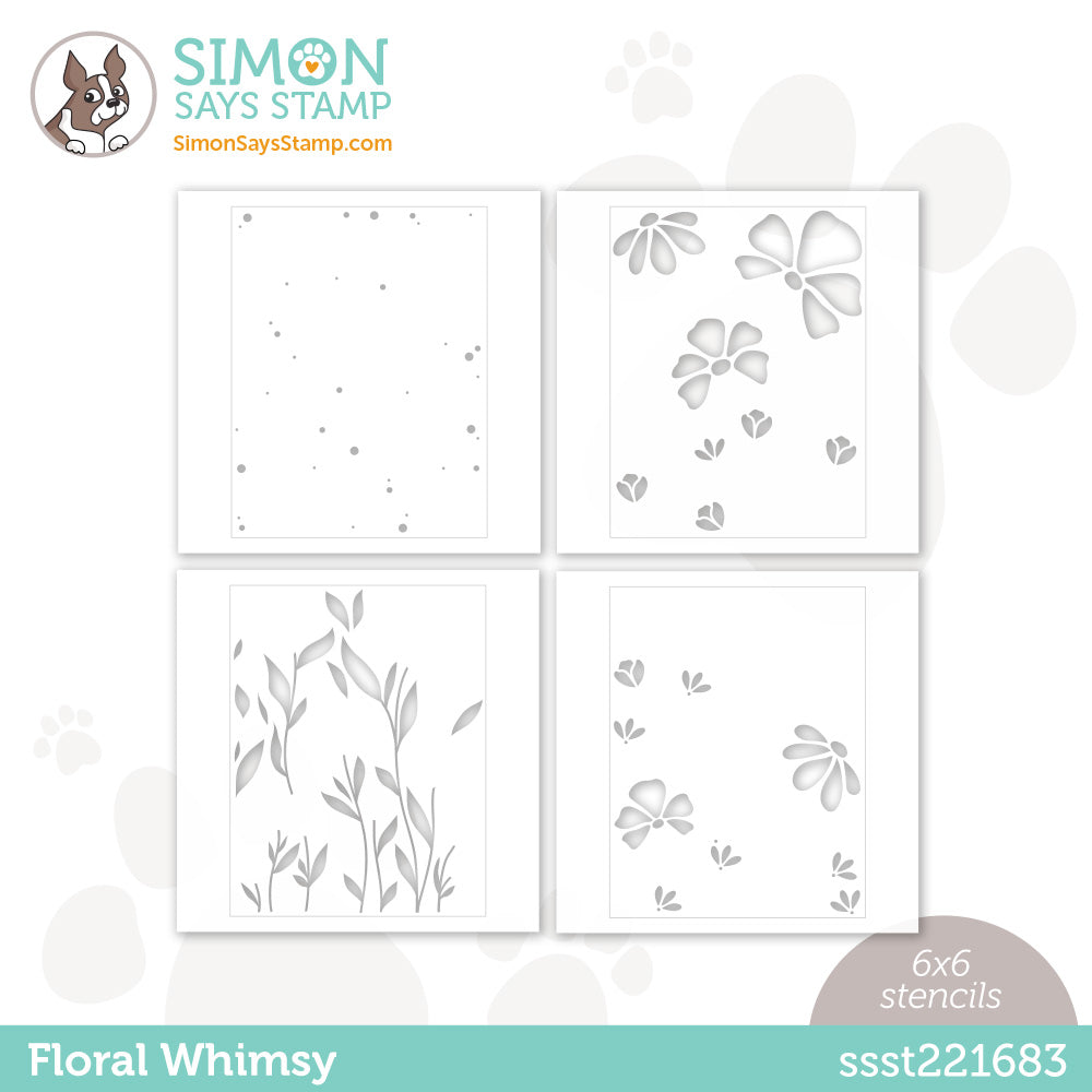 Simon Says Stamp Floral Whimsy Stencil Set Simon Says Stamp Floral Whimsy Stencil Set
