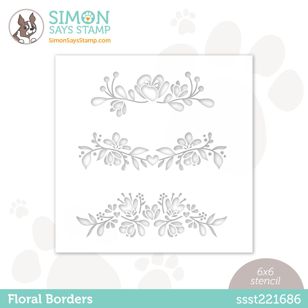 Simon Says Stamp Stencils Floral Borders ssst221686 Stamptember