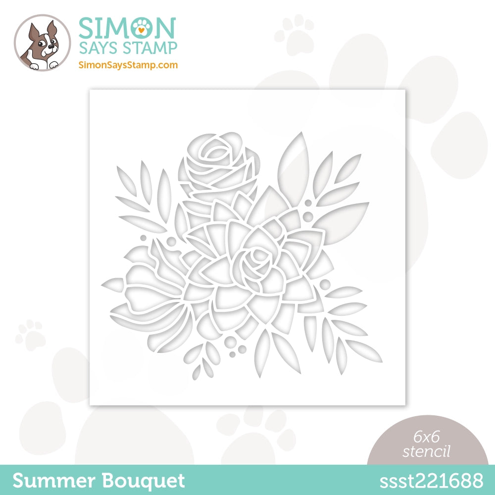 Simon Says Stamp Stencils Summer Bouquet ssst221688 Just A Note