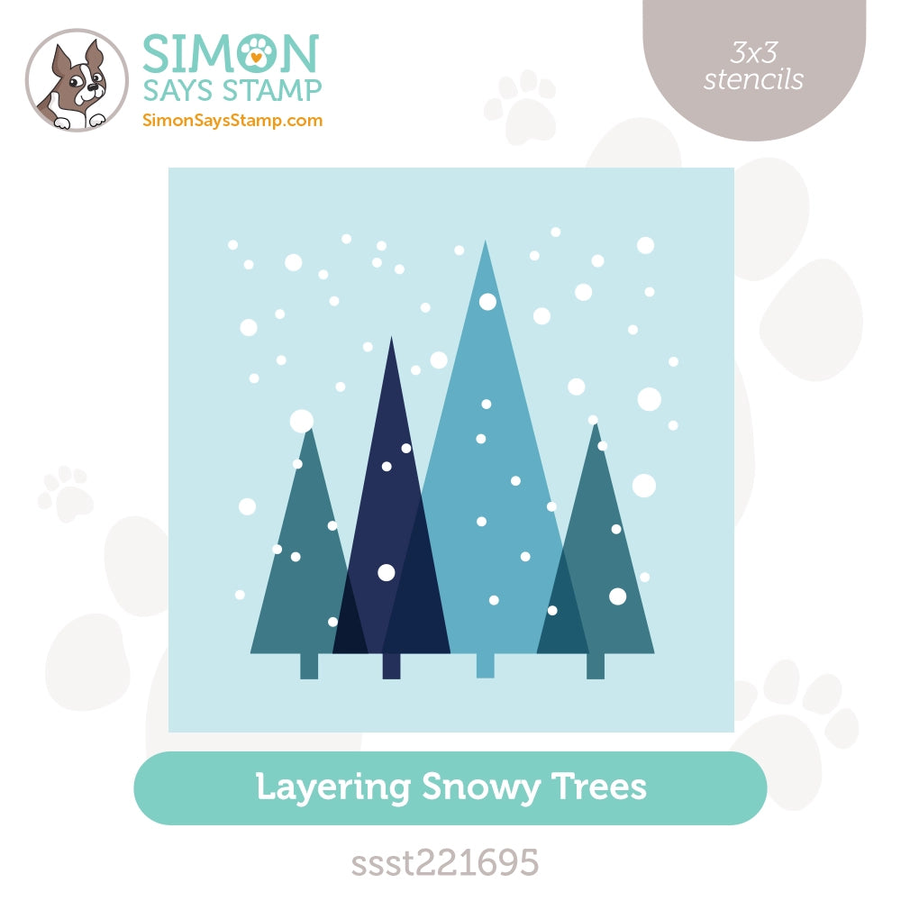 Simon Says Stamp Stencils Layering Snowy Trees ssst221695