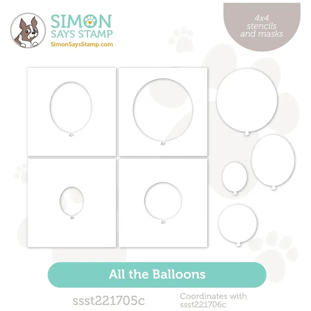 Simon Says Stamp Stencils All The Balloons ssst221705c Stamptember