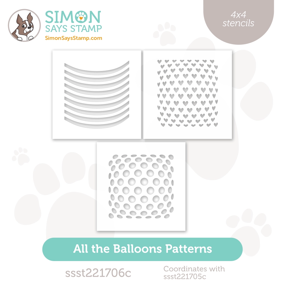 Simon Says Stamp All The Balloons Patterns Stencil Set