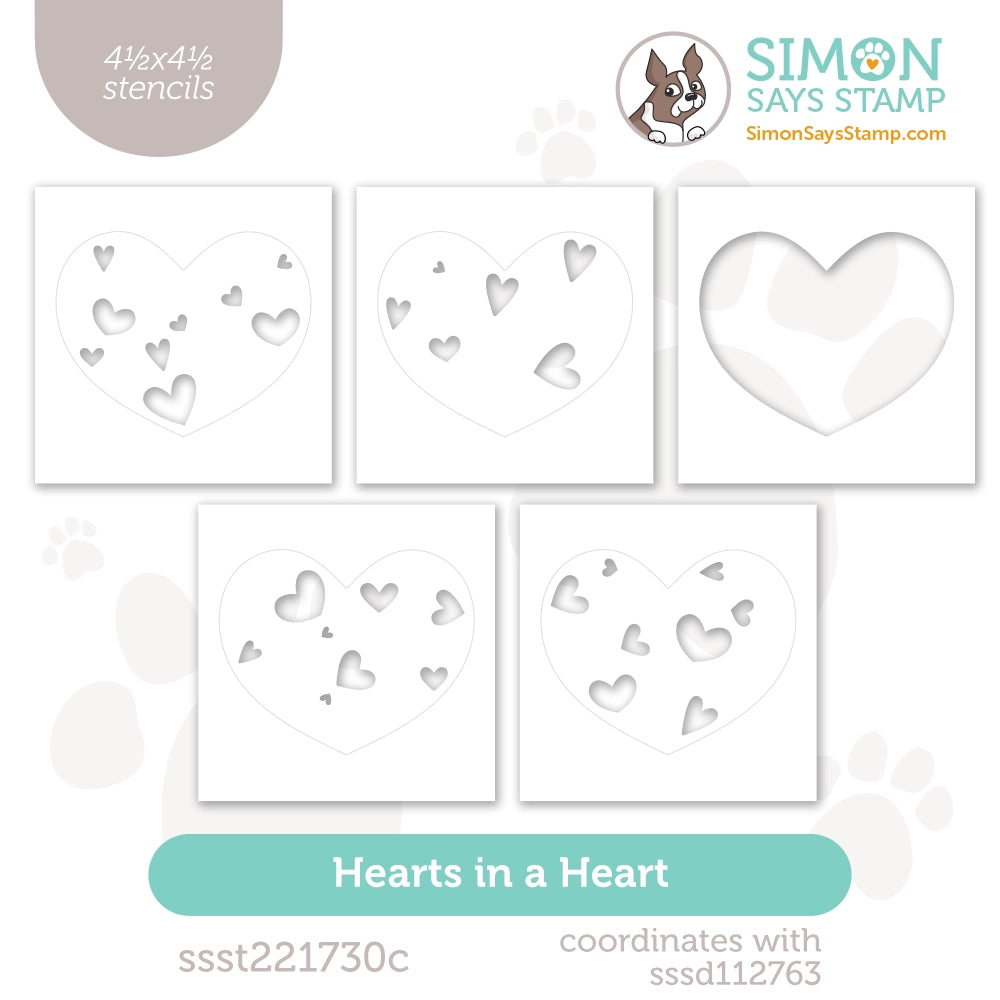 Simon Says Stamp Stencils Hearts In A Heart ssst221730c Smitten