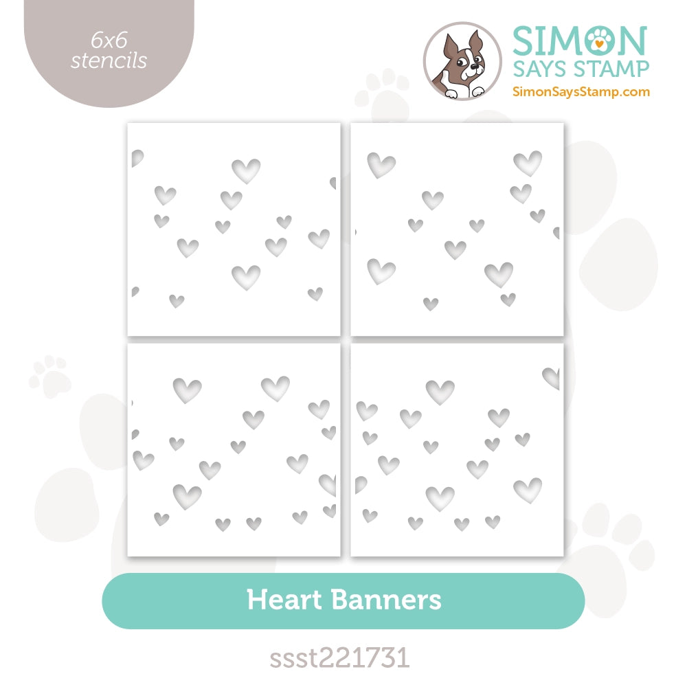 Simon Says Stencils Heart Banners ssst221731 Sweetheart