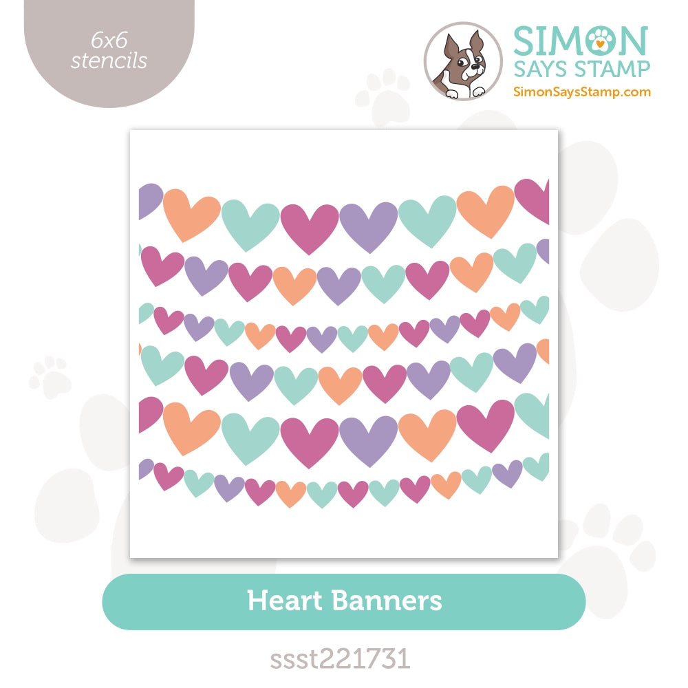 Simon Says Stencils Heart Banners ssst221731 Sweetheart