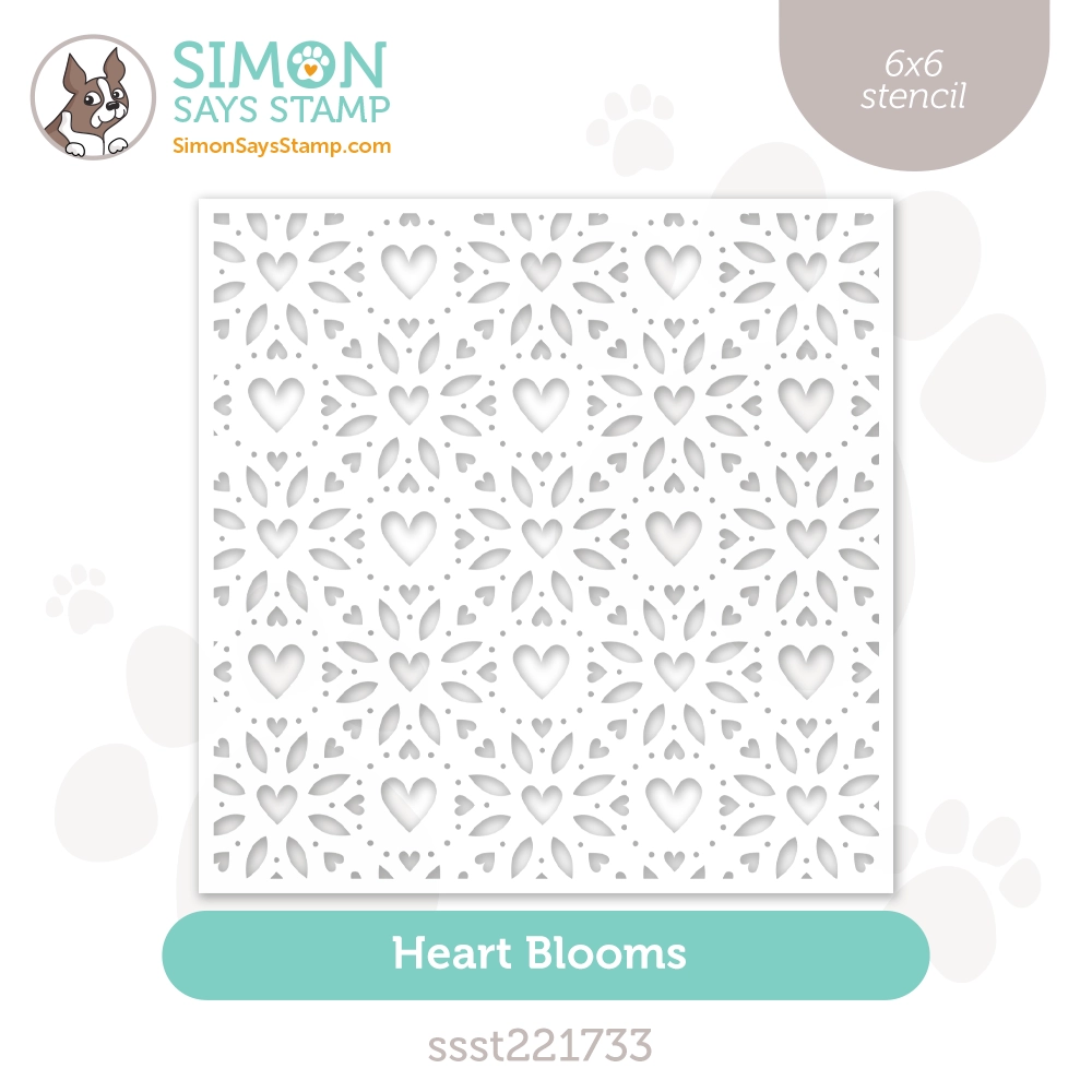 Simon Says Stencil Heart Blooms ssst221733 Sweetheart
