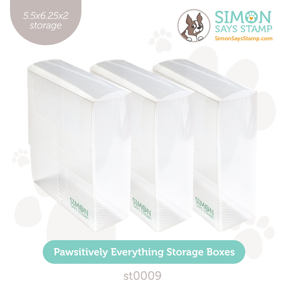 Simon Says Stamp Set of 3 PAWSITIVELY EVERYTHING STORAGE BOXES st0009