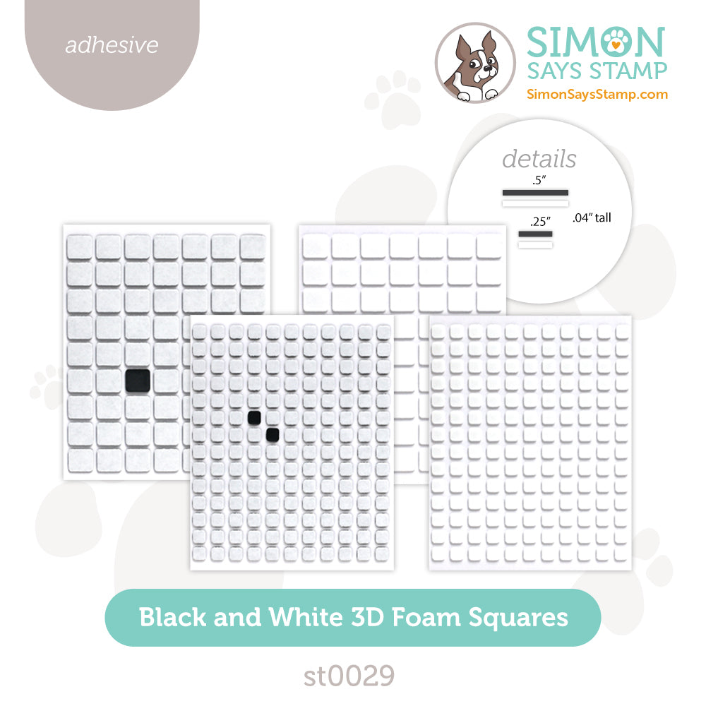 Simon Says Stamp 3D FOAM SQUARES Black and White st0029