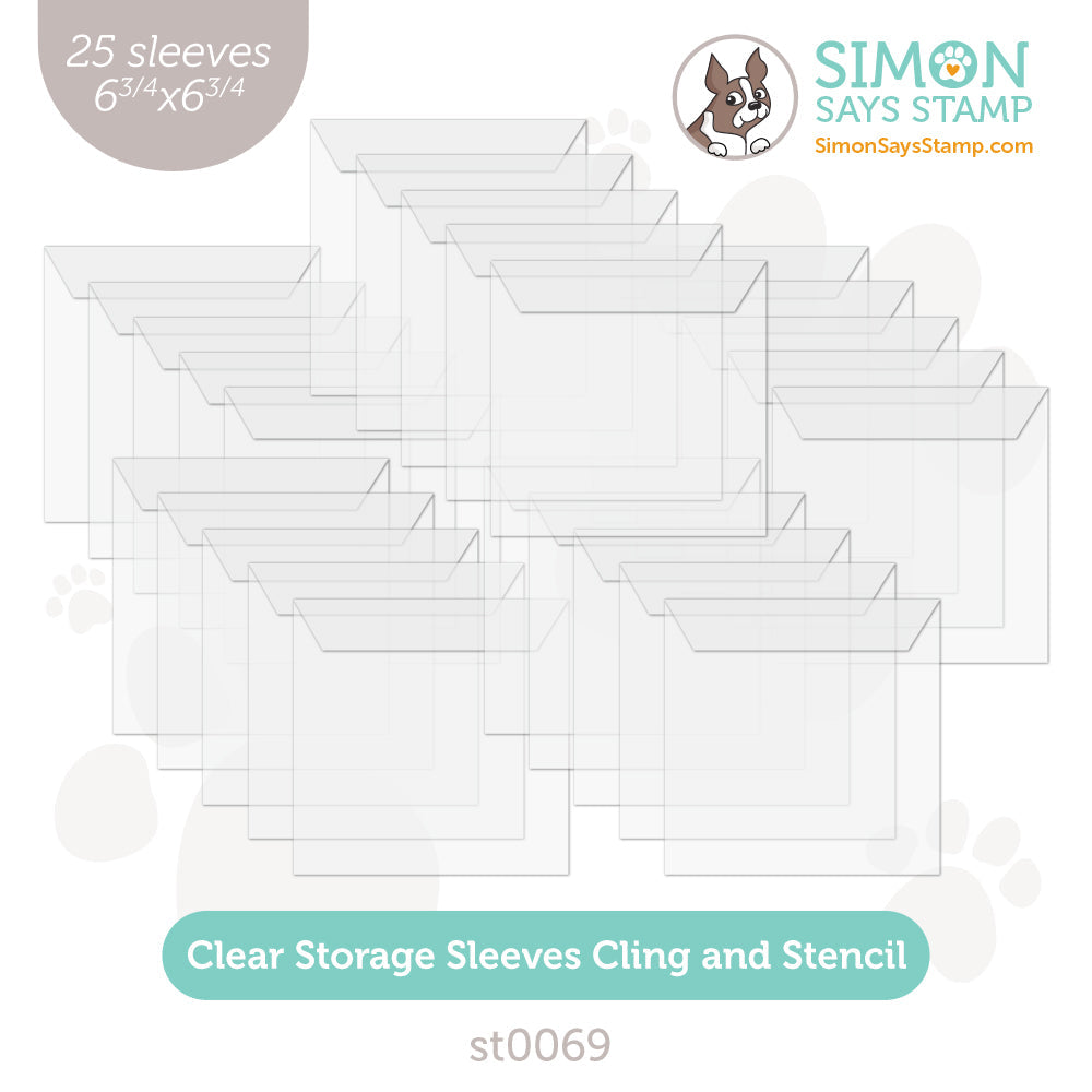 Simon Says Stamp 6.75 x 6.75 Clear Storage Sleeves 25 Pack st0069