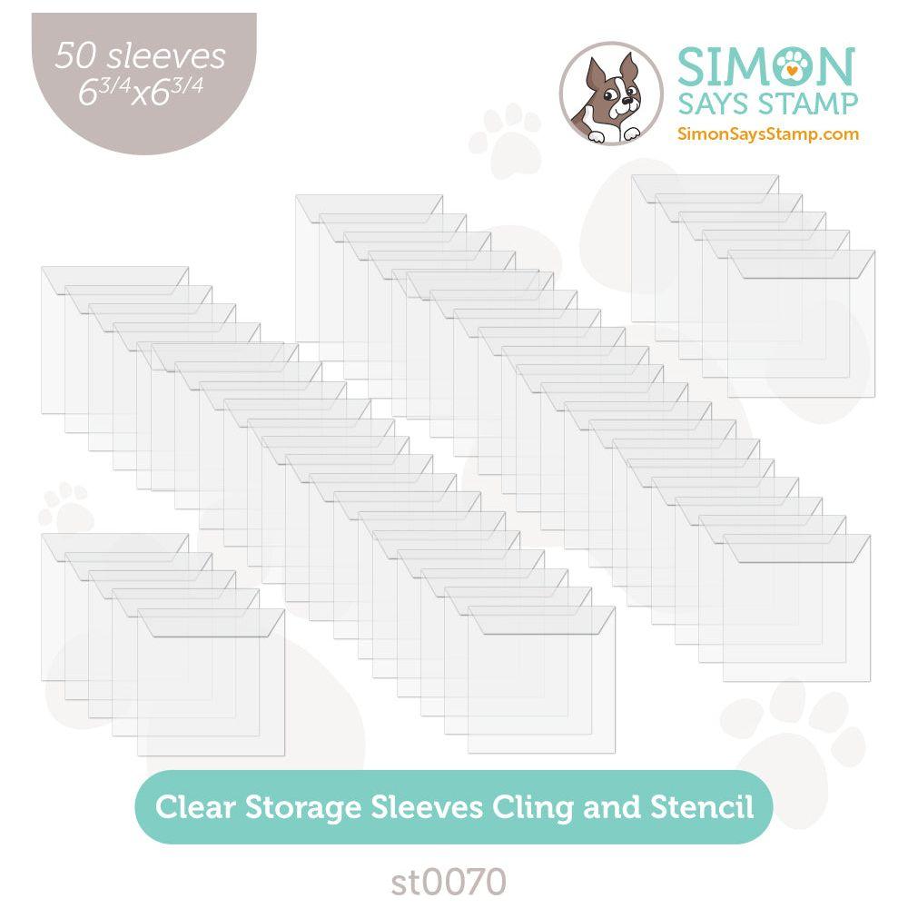 Simon Says Stamp 6.75 x 6.75 Clear Storage Sleeves 50 Pack st0070
