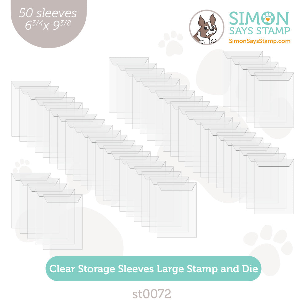 Simon Says Stamp 9.375 x 6.75 Clear Storage Sleeves 50 Pack st0072