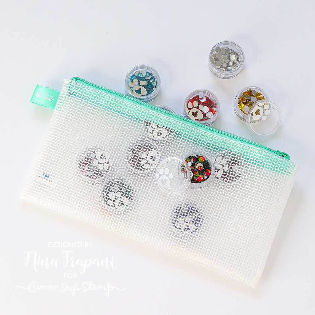 Simon Says Stamp Classic Color JUNIOR MESH ZIPPER BAG st0095 Pawsitively Dazzling Gems Storage | color-code:ALT01