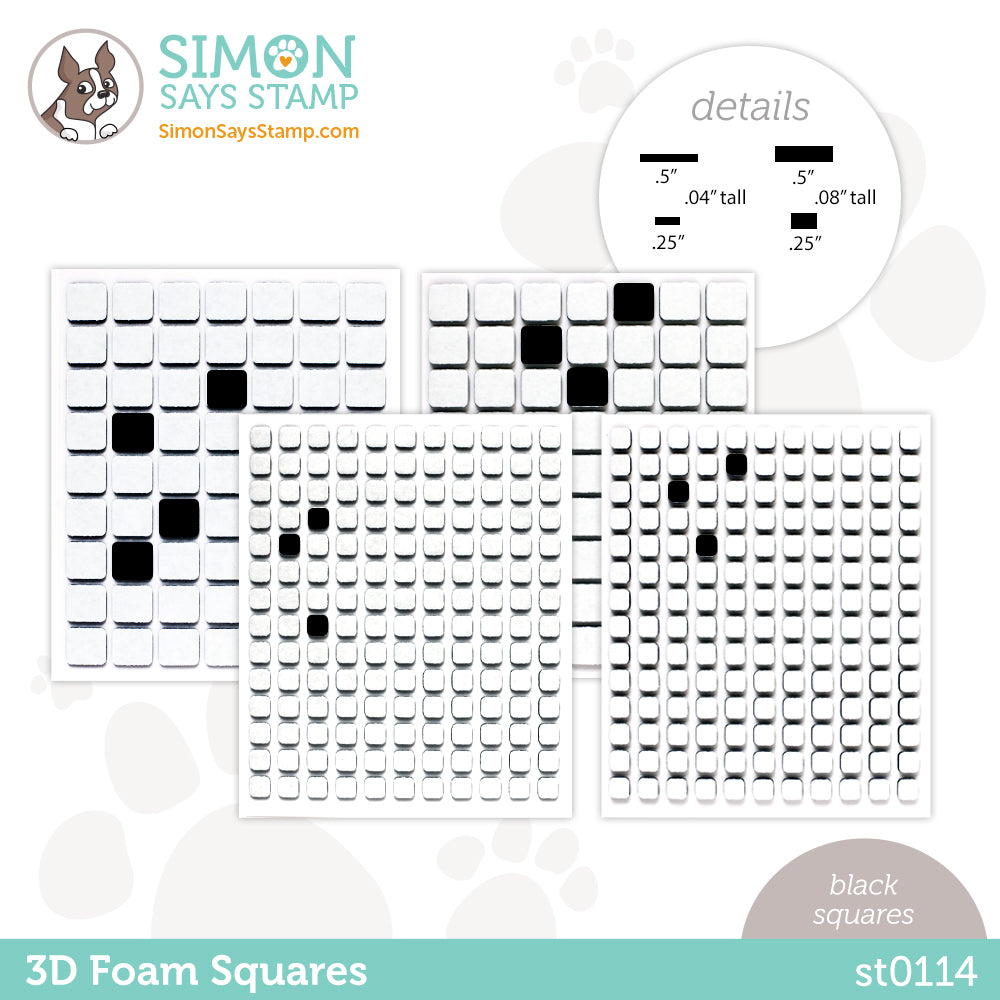 Simon Says Stamp 3D Foam Squares BLACK VARIETY st0114