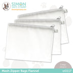 Simon Says Stamp Flannel Gray Mesh Zipper Bags 3 Pack